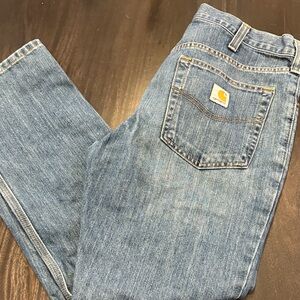 Carhartt Men's Light Wash Blue Straight Jeans